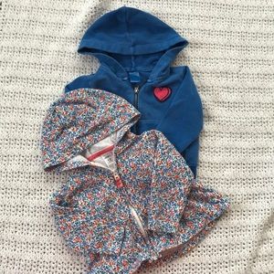 TWO Carter’s zip up hoodies